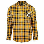 KLEW NHL Boston Bruins Women's Wordmark Basic Flannel Shirt, Yellow/Black