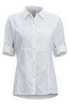 ExOfficio Women's Lightscape Long Sleeve Collared Shirt, White, X-Small