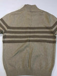 Tahari Men's Long Sleeve Sweater Quarter Zip Pullover Beige 2XL