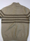 Tahari Men's Long Sleeve Sweater Quarter Zip Pullover Beige 2XL